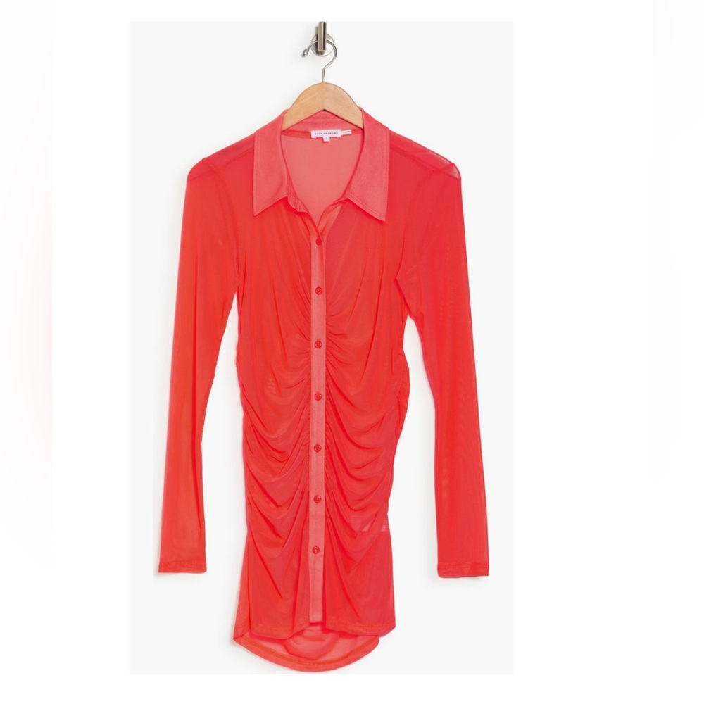 + GOOD AMERICAN + Ruched Long Sleeve Mini Dress - Picture 3 of 3